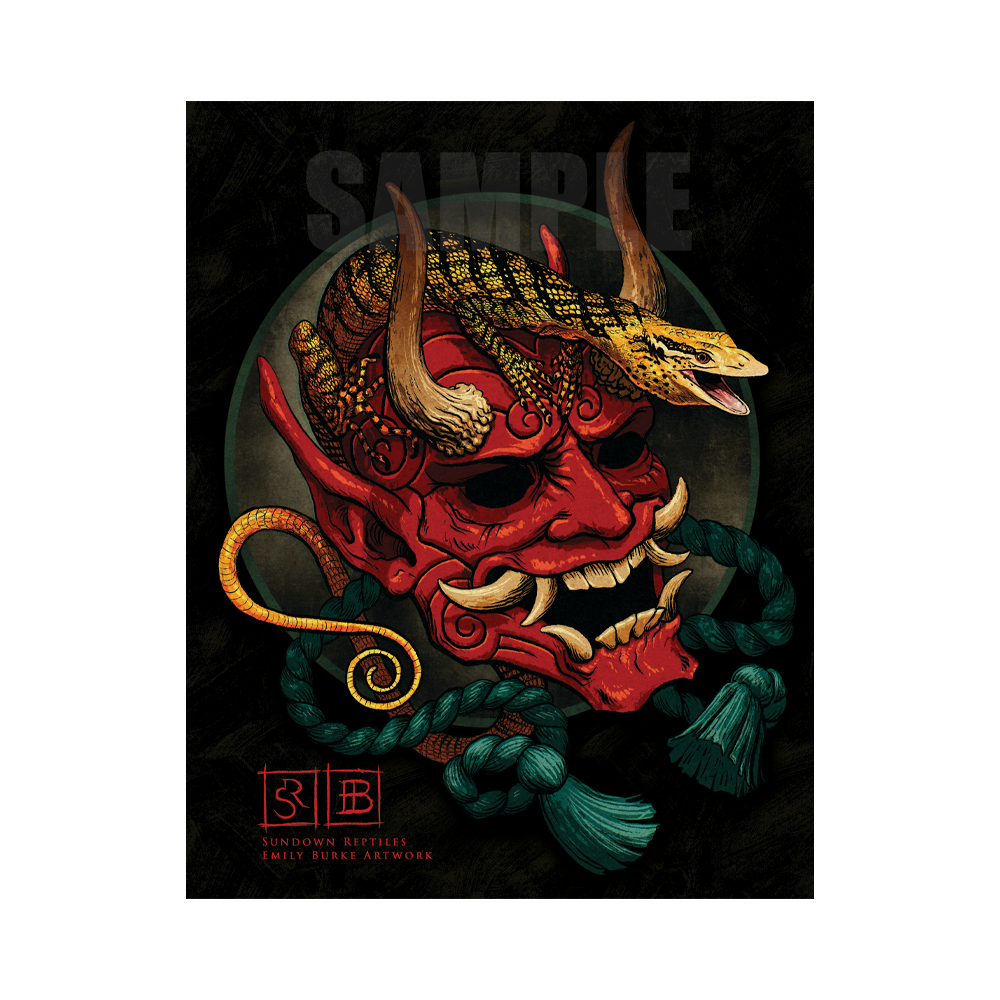 Reisingeri and Oni Mask Print