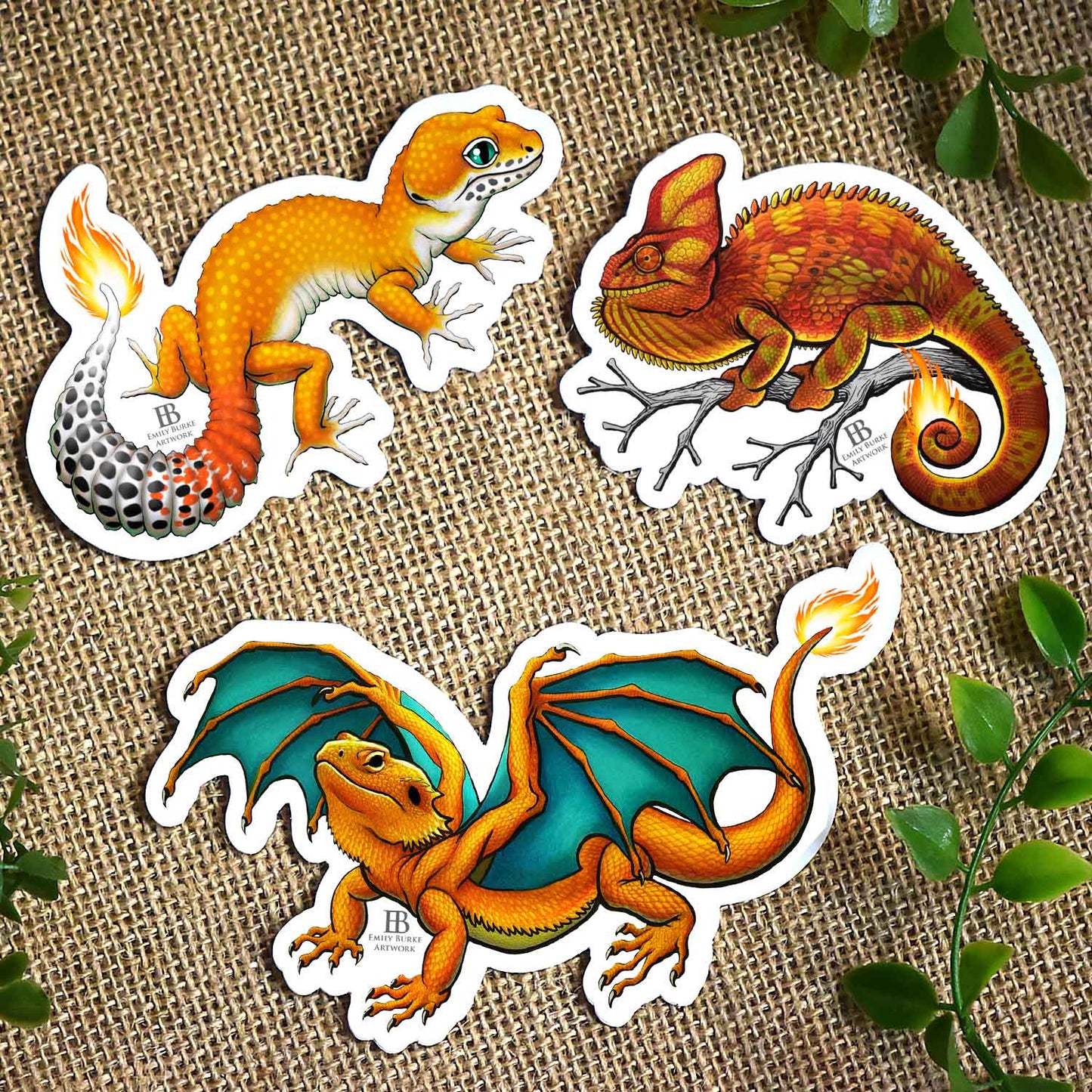 Reptimon Charmander Family Stickers