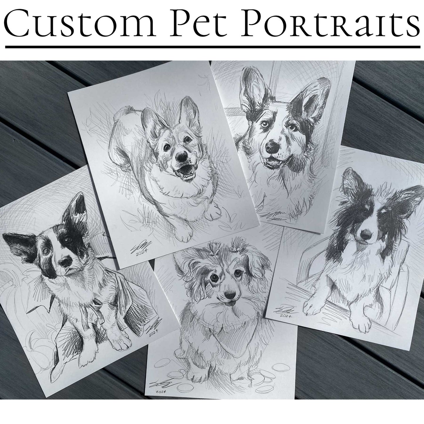 Custom Pet Portrait 11"x14"