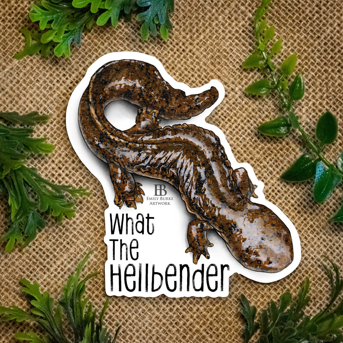 Hellbender Vector What The Hellbender Sticker – Emily Burke Artwork