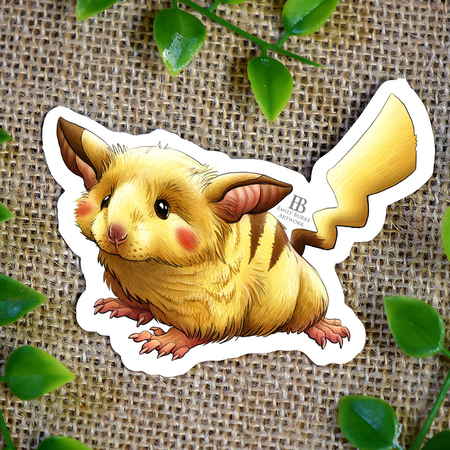 Reptimon Pikachu Sticker - Emily Burke Artwork